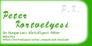 peter kortvelyesi business card